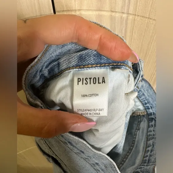 PISTOLA nova relaxed high rise cut off denim shorts  size 26