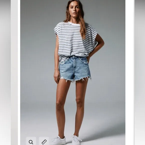 PISTOLA nova relaxed high rise cut off denim shorts  size 26