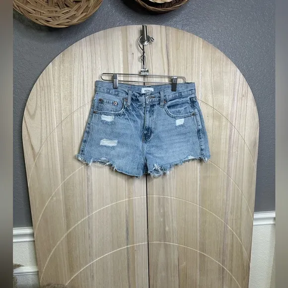 PISTOLA nova relaxed high rise cut off denim shorts  size 26