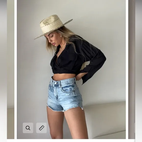 PISTOLA nova relaxed high rise cut off denim shorts  size 26