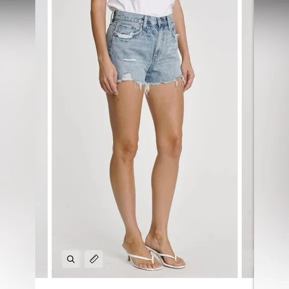 PISTOLA nova relaxed high rise cut off denim shorts  size 26