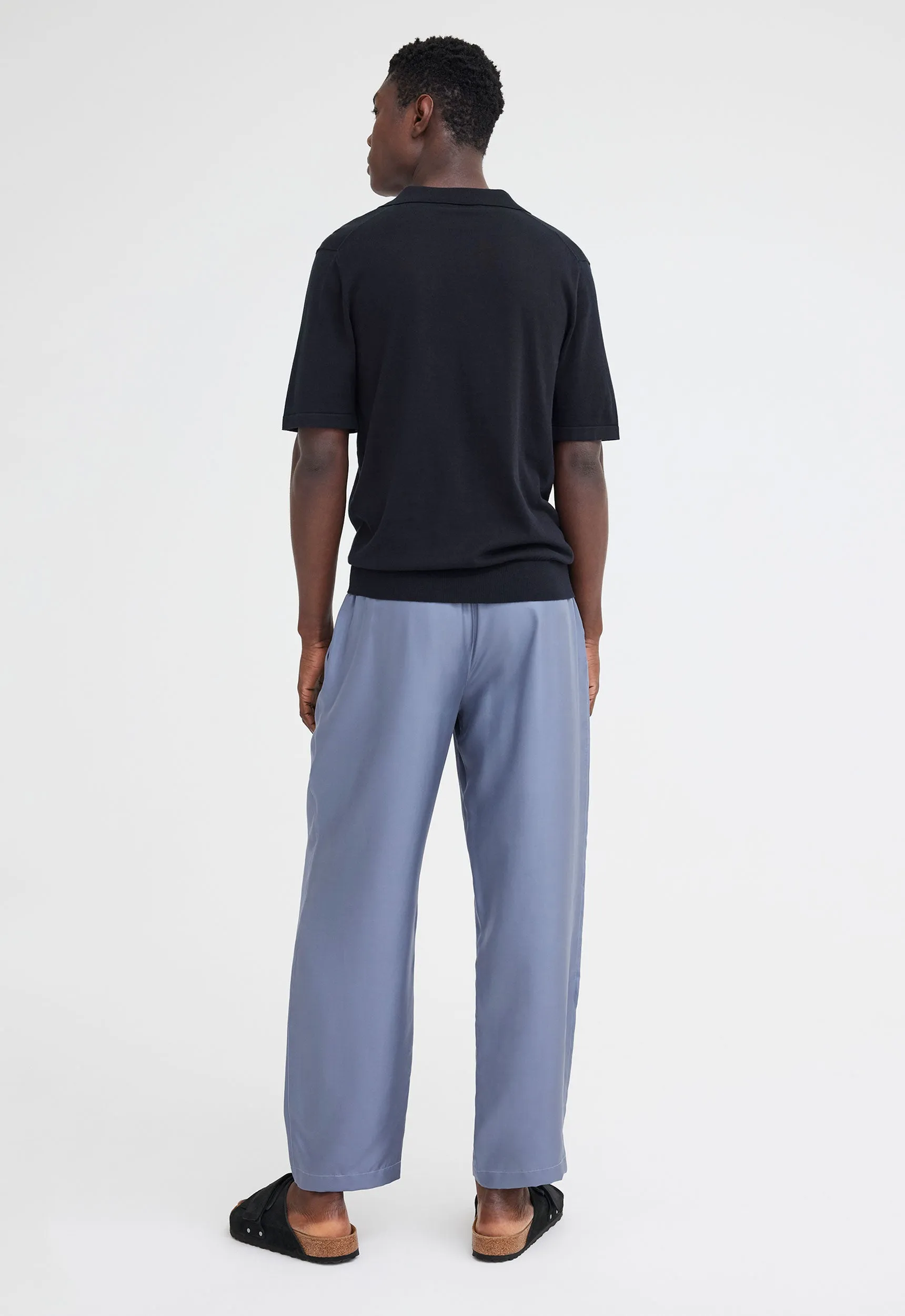 Pointier Knitted Cotton Polo - Black
