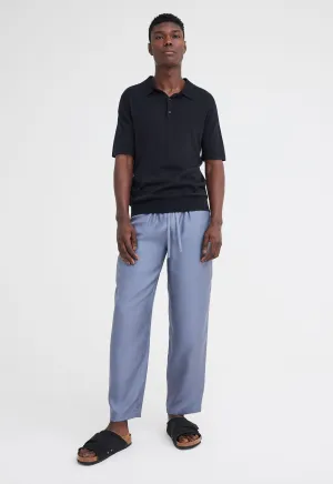 Pointier Knitted Cotton Polo - Black