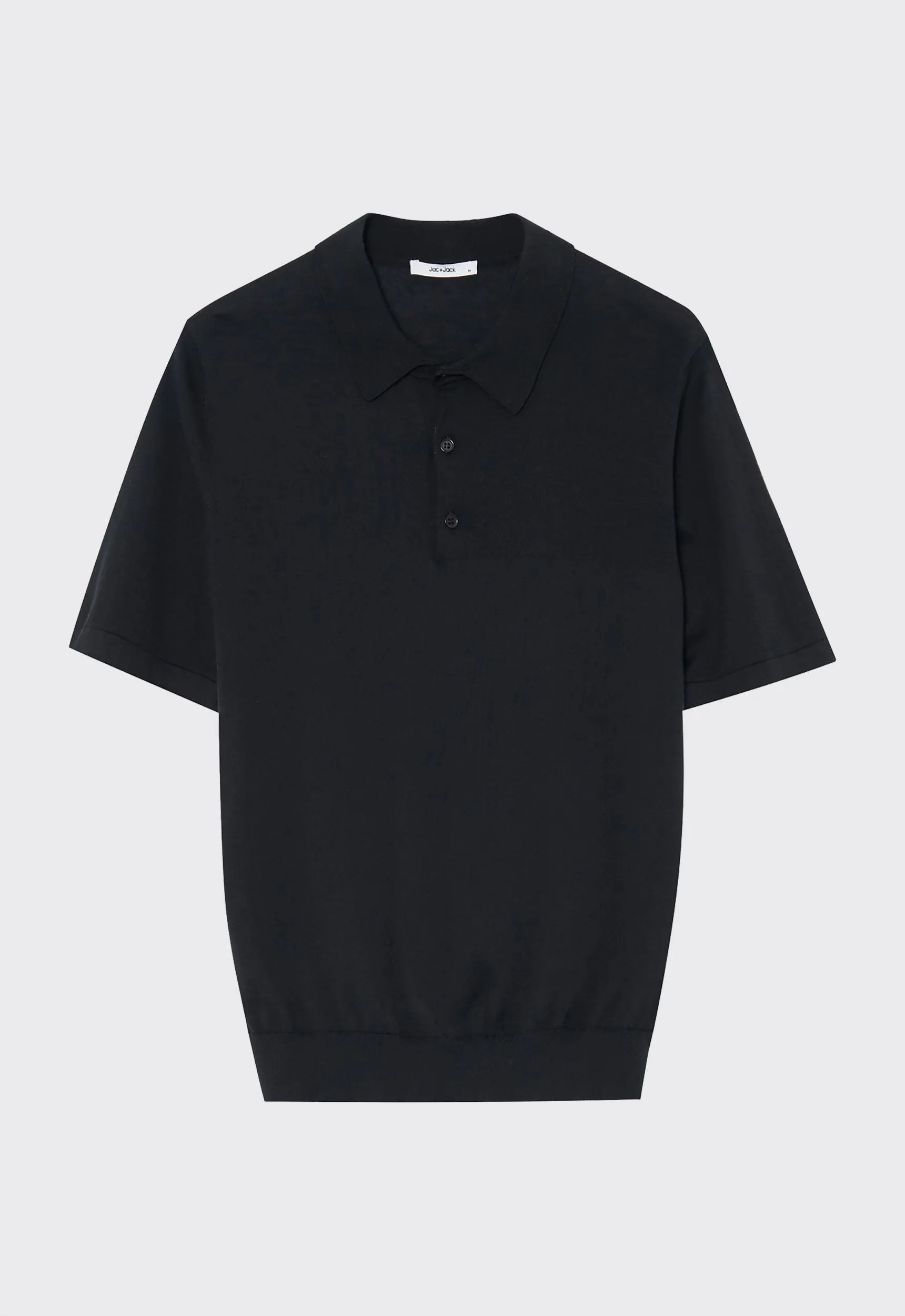 Pointier Knitted Cotton Polo - Black
