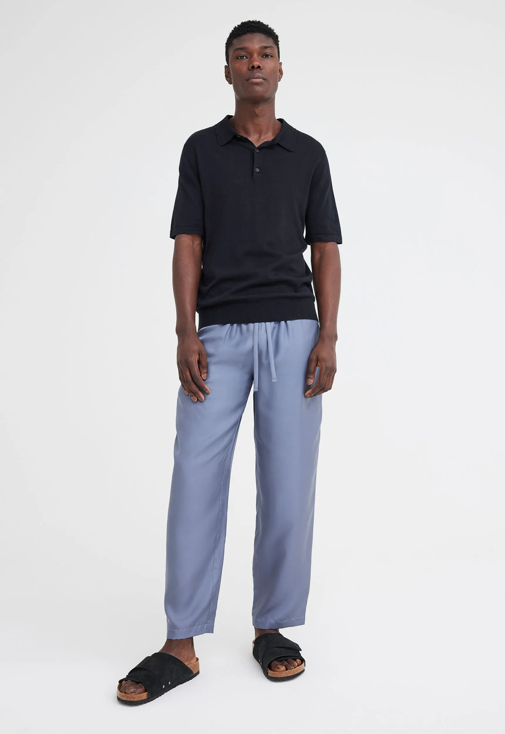 Pointier Knitted Cotton Polo - Black