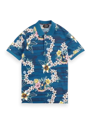 Polo de piqué de algodón orgánico con diseño estampado
