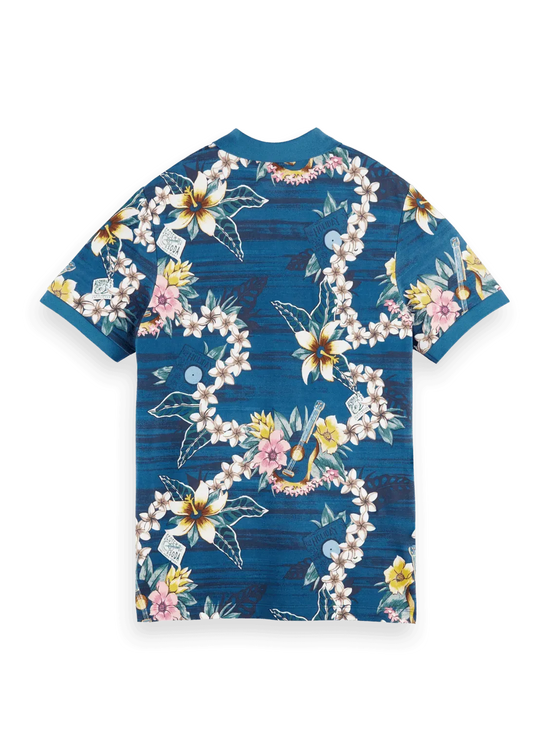 Polo de piqué de algodón orgánico con diseño estampado