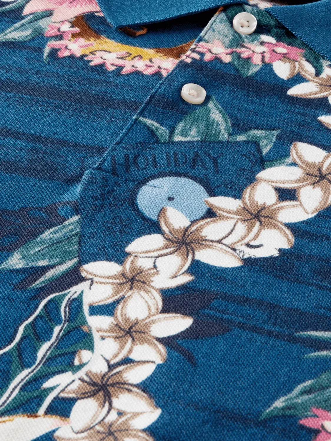 Polo de piqué de algodón orgánico con diseño estampado