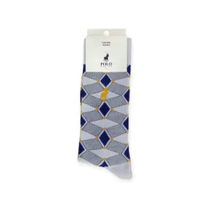 Polo Men's Cotton Socks Argyle Grey