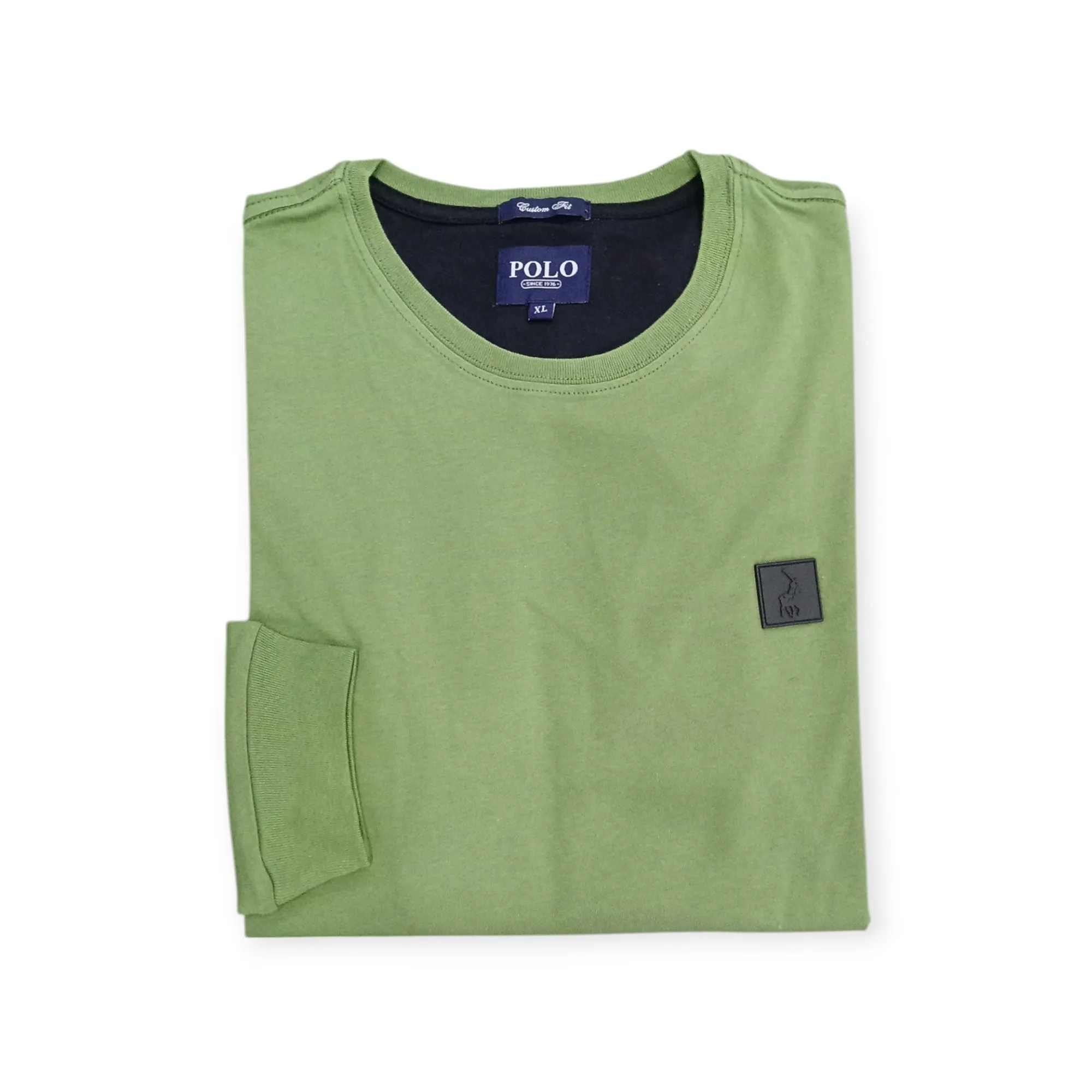 Polo Men's Essential Crew Neck Long Sleeve Tee Fatigue