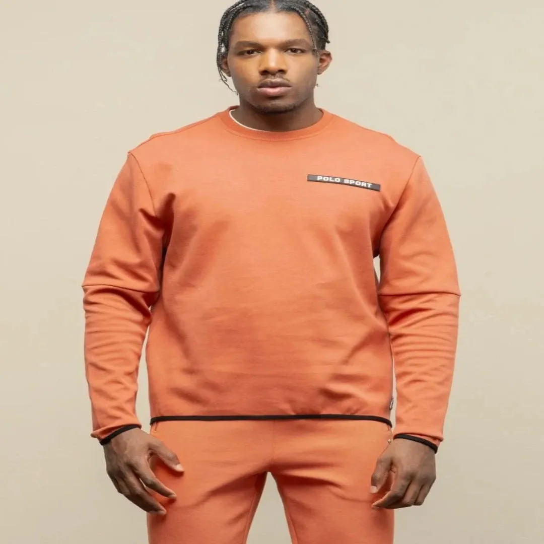 Polo Sport Long Sleeve Tech Fleece Sweater Top Orange