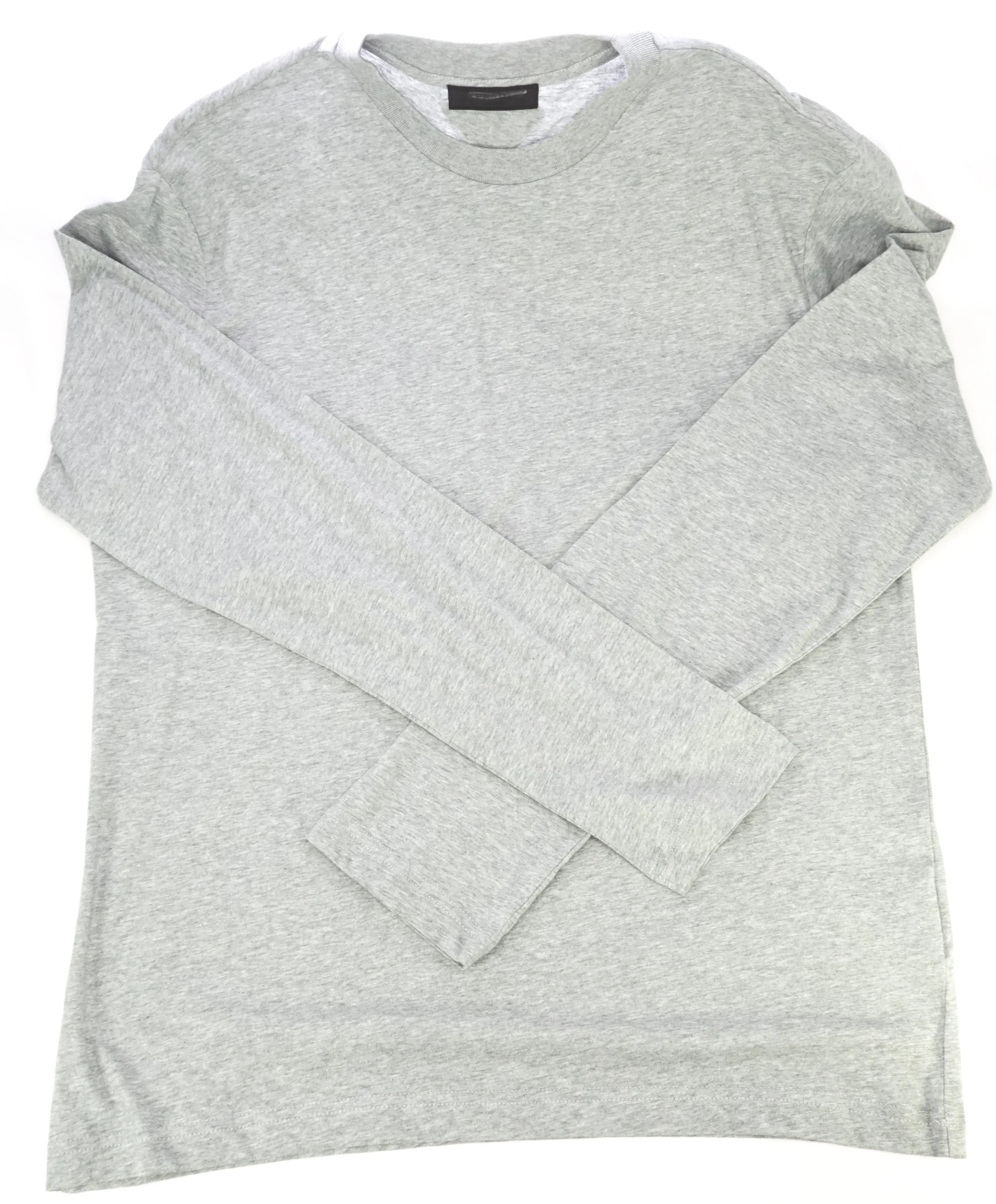PRADA - Heather Gray Crewneck With Logo Patch - XL