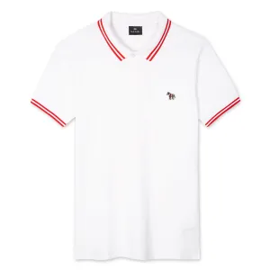 PS Paul Smith - Reg Fit Tipped Zebra Polo Shirt in White
