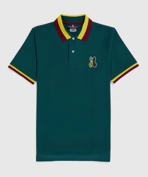 Psycho Bunny Cooper Stripe Collar Polo -  Spruce