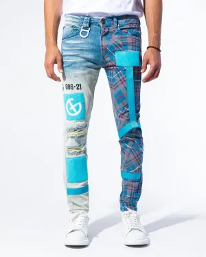 "DEFENDER" Blue Wash/Tartan Combo