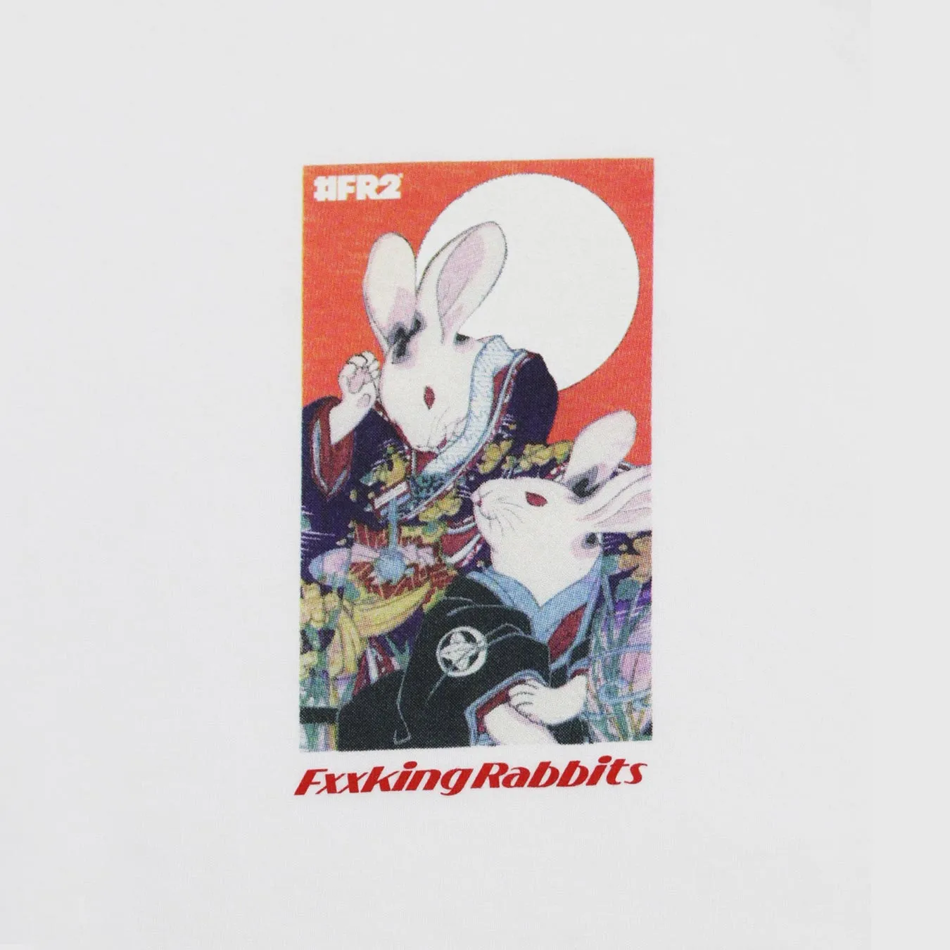 Rabbits Hanafuda Tee FRC2509 White