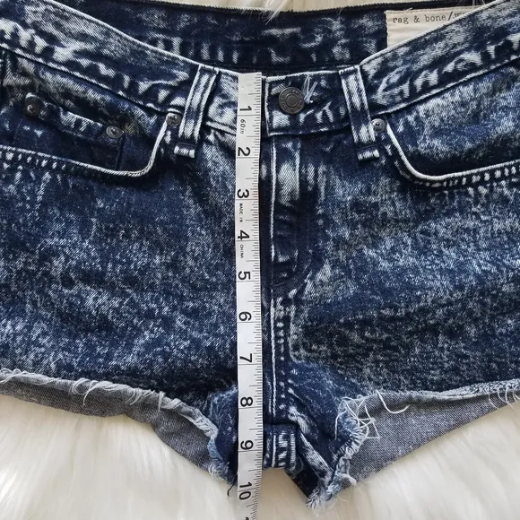 rag &amp; bone Acid Wash Cutoff Denim Shorts Size 25