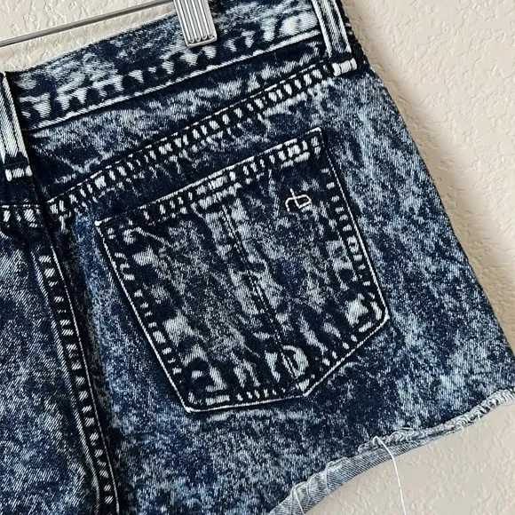 rag &amp; bone Acid Wash Cutoff Denim Shorts Size 25