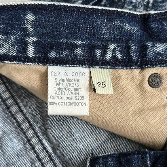 rag &amp; bone Acid Wash Cutoff Denim Shorts Size 25