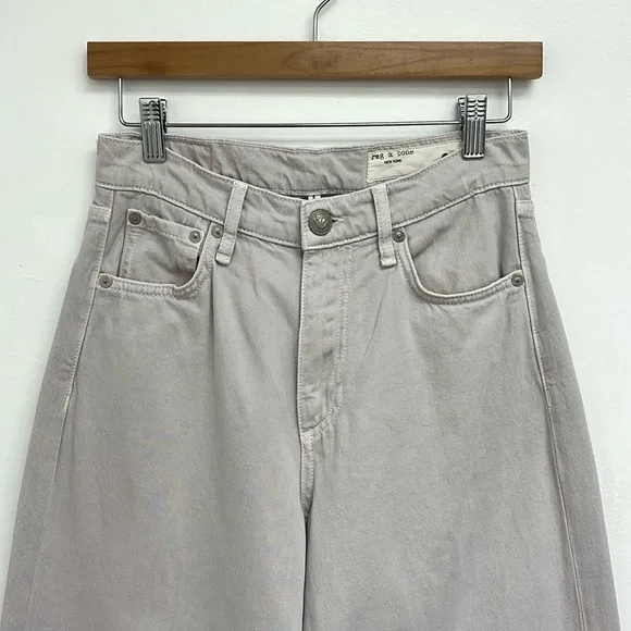 Rag &amp; Bone Andi High Rise Wide Leg Ankle Rigid Denim Jeans Lavender - Size 26