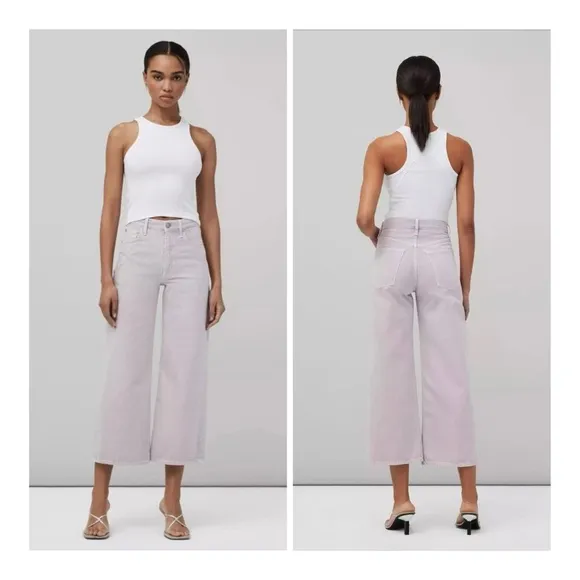 Rag &amp; Bone Andi High Rise Wide Leg Ankle Rigid Denim Jeans Lavender - Size 26