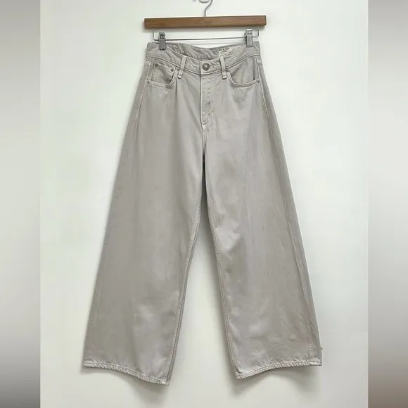 Rag &amp; Bone Andi High Rise Wide Leg Ankle Rigid Denim Jeans Lavender - Size 26