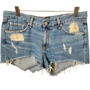 Rag &amp; Bone Distressed Cut Off Winnie Denim Jean Shorts