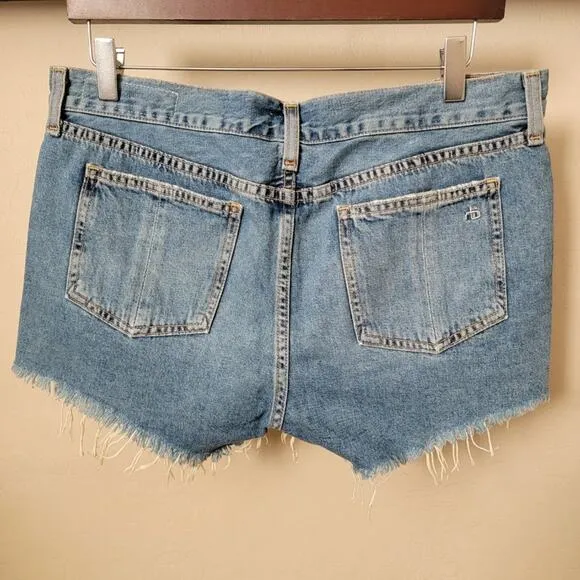 Rag &amp; Bone Distressed Cut Off Winnie Denim Jean Shorts