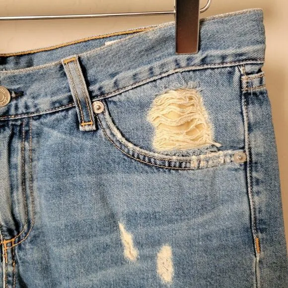 Rag &amp; Bone Distressed Cut Off Winnie Denim Jean Shorts