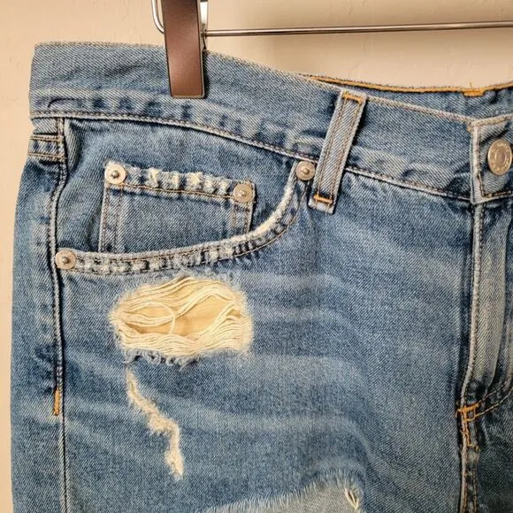 Rag &amp; Bone Distressed Cut Off Winnie Denim Jean Shorts