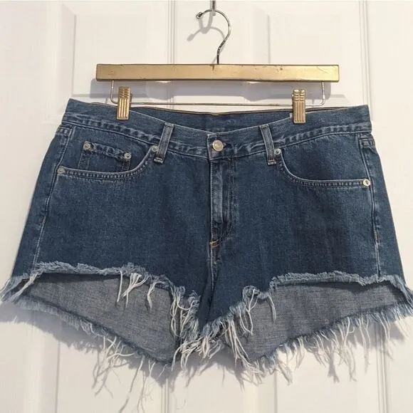 Rag and Bone Mason Distressed Denim Shorts Raw Hem