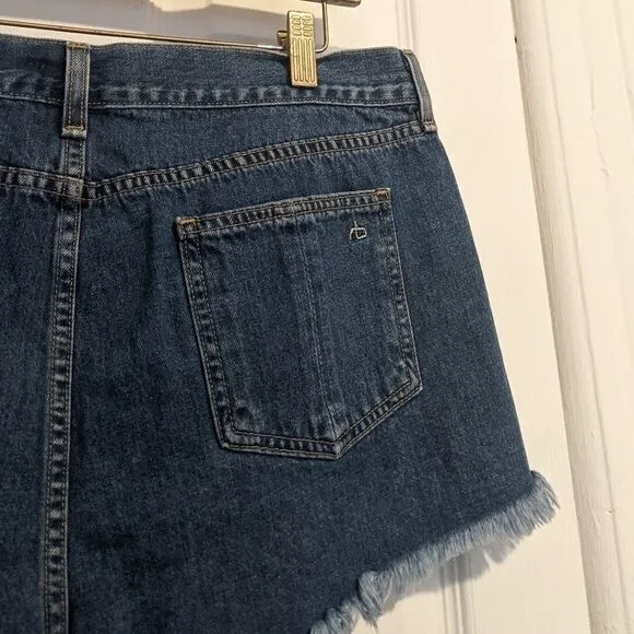 Rag and Bone Mason Distressed Denim Shorts Raw Hem