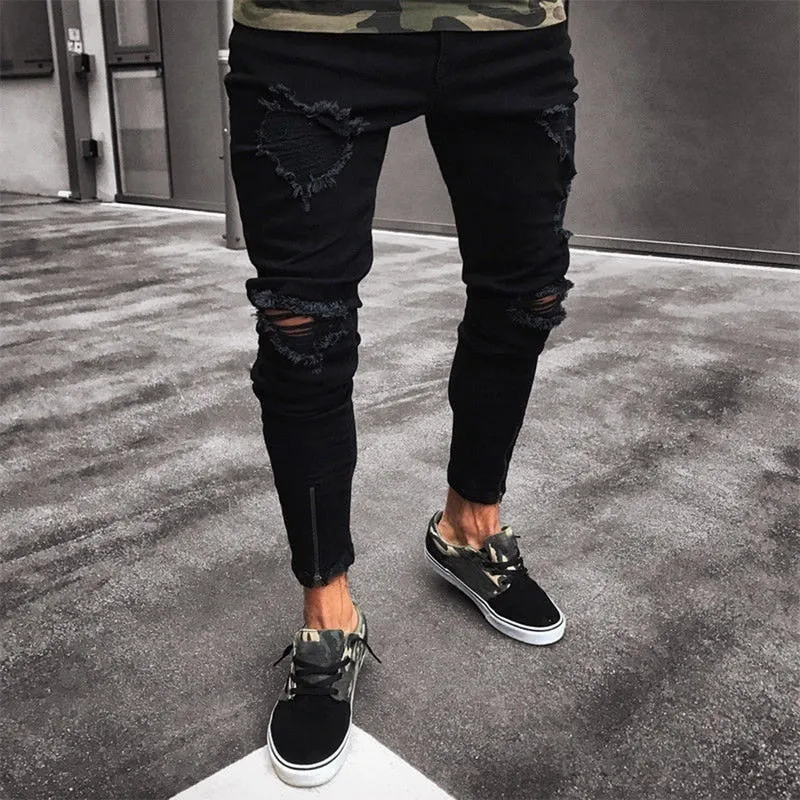 'Rally' Slim Fit Ripped Jeans