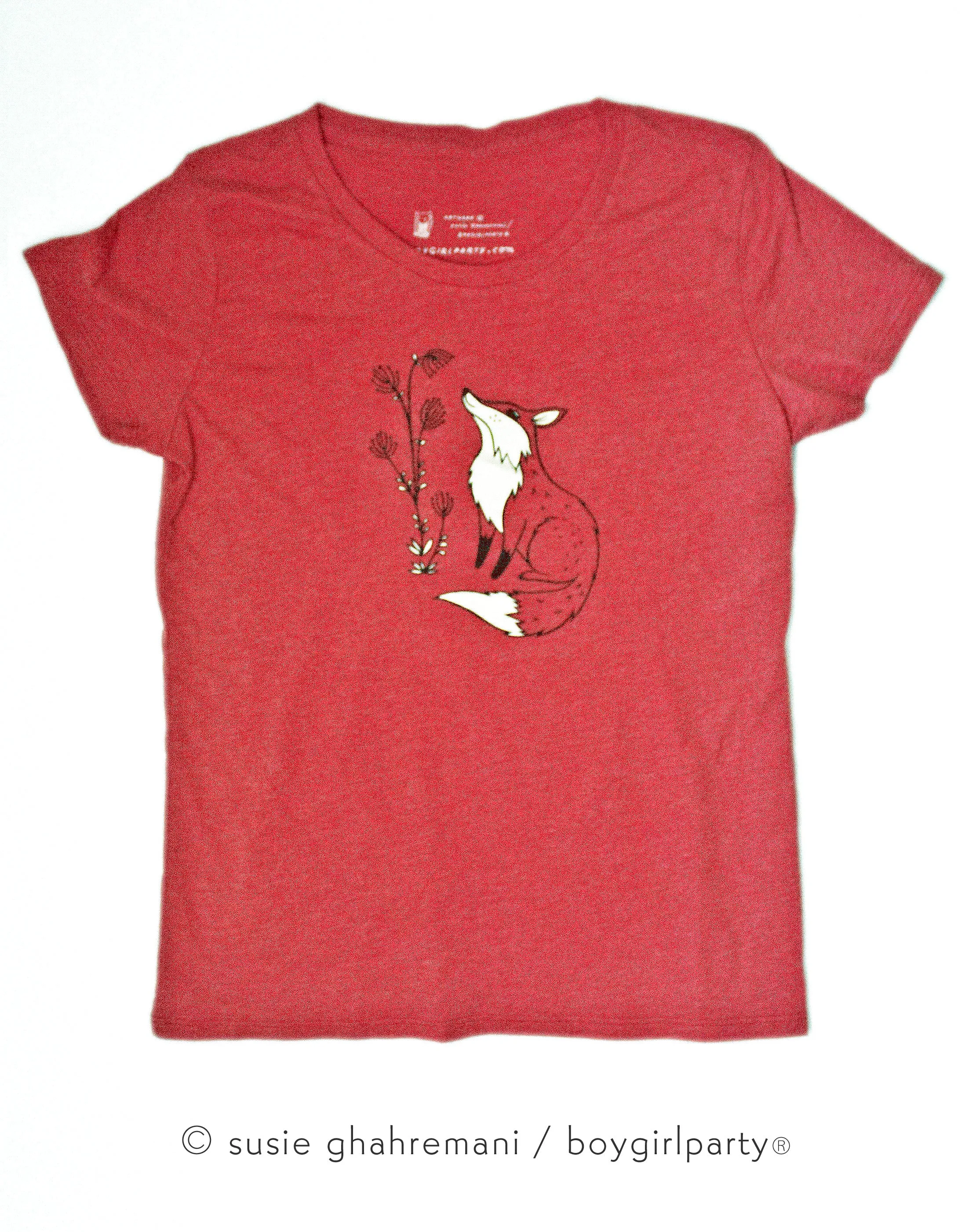 Red Fox Women's T Shirt -- Eco-Friendly Organic/Recycled Tee