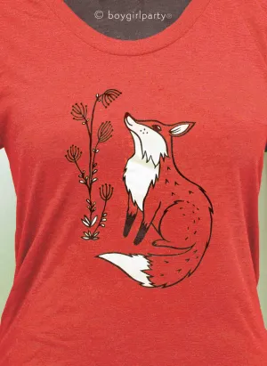 Red Fox Women's T Shirt -- Eco-Friendly Organic/Recycled Tee