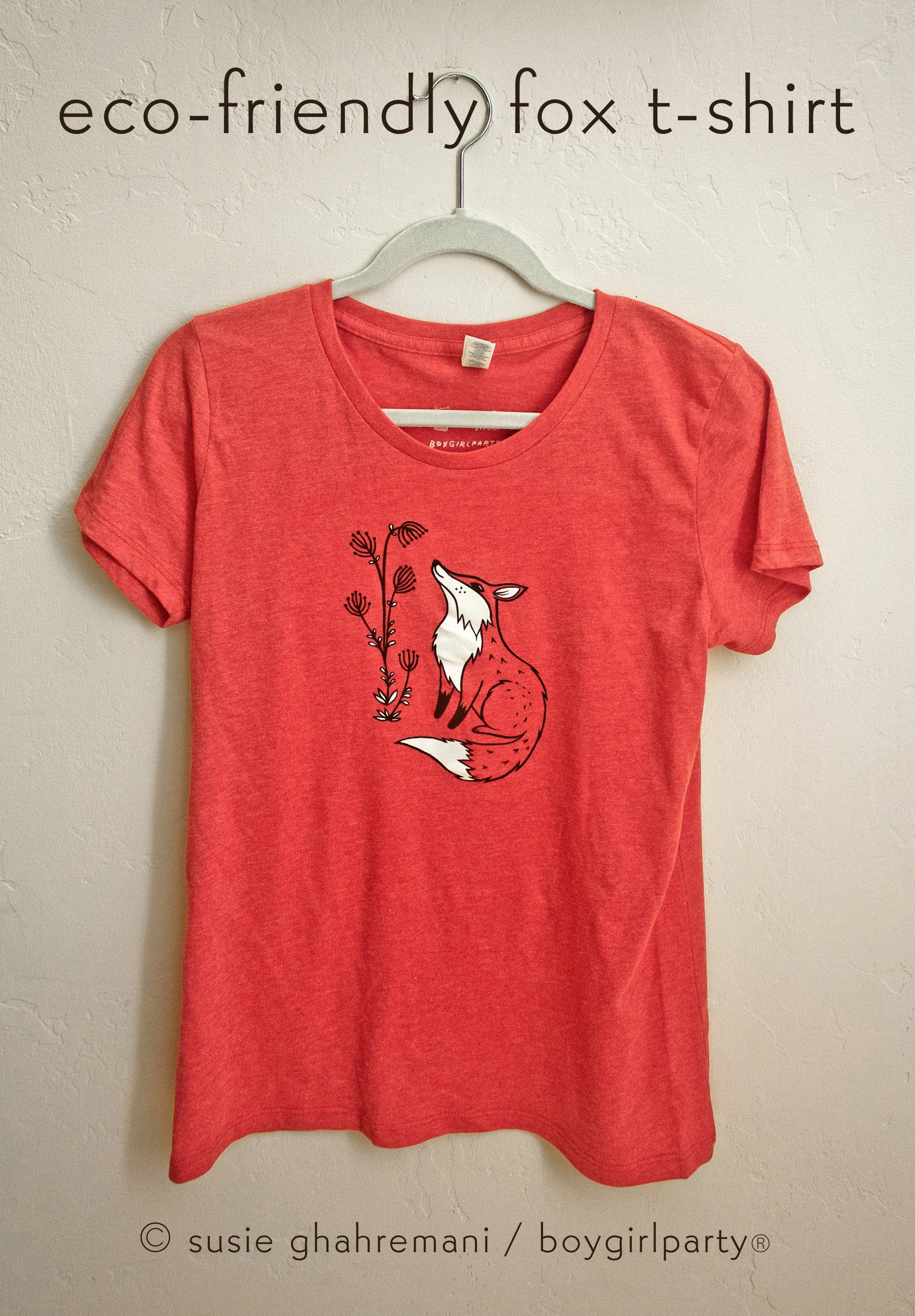 Red Fox Women's T Shirt -- Eco-Friendly Organic/Recycled Tee