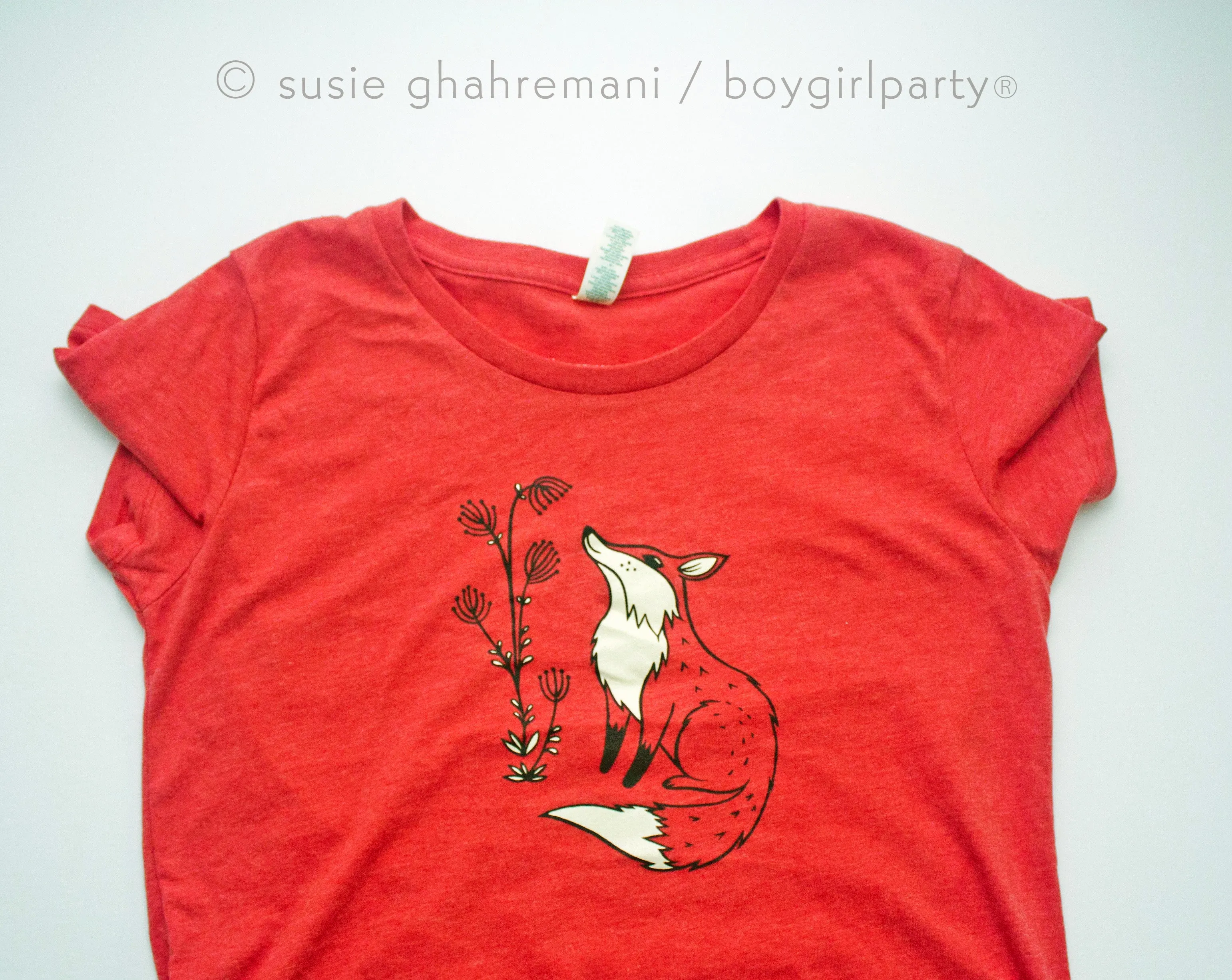 Red Fox Women's T Shirt -- Eco-Friendly Organic/Recycled Tee