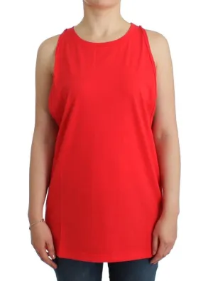 Red sleeveless cotton top
