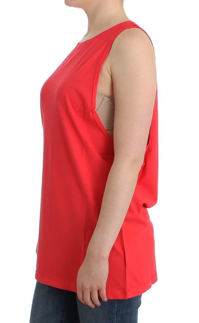 Red sleeveless cotton top