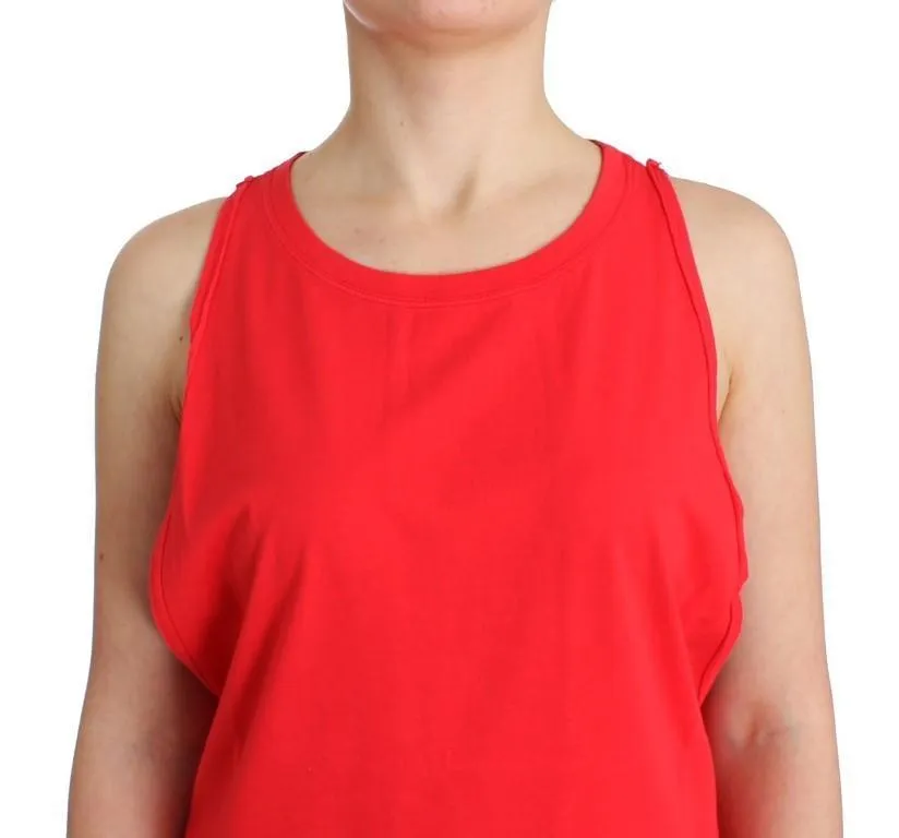 Red sleeveless cotton top