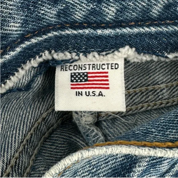 RE/DONE x Levi’s Reconstructed Frayed Raw Hem Blue Jeans sz 24