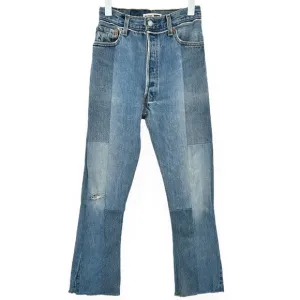 RE/DONE x Levi’s Reconstructed Frayed Raw Hem Blue Jeans sz 24