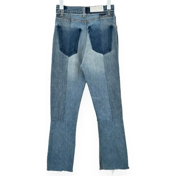 RE/DONE x Levi’s Reconstructed Frayed Raw Hem Blue Jeans sz 24