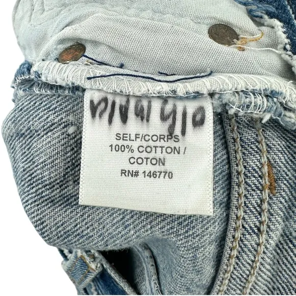 RE/DONE x Levi’s Reconstructed Frayed Raw Hem Blue Jeans sz 24