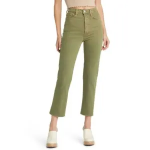 Re/Done 70s High Rise Stove Pipe frayed cropped straight-leg Jeans Button Fly 24