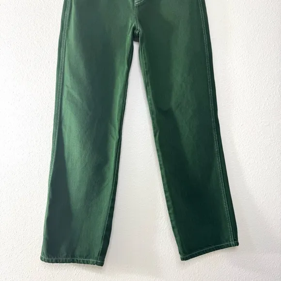 Reformation Cowboy High Rise Straight Jeans Emerald Green Size 27