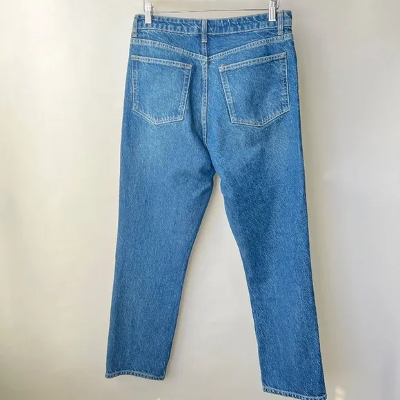 Reformation Cynthia stretch Highrise straight jeans , medium blue, Size 30 L52