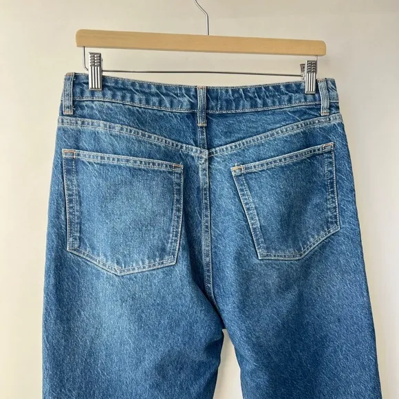 Reformation Cynthia stretch Highrise straight jeans , medium blue, Size 30 L52