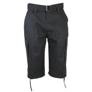Regal Wear Men's Solid Cargo Shorts w/ Belt (Color: Black)