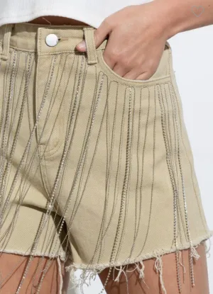 Rhinestone cowgirl denim shorts